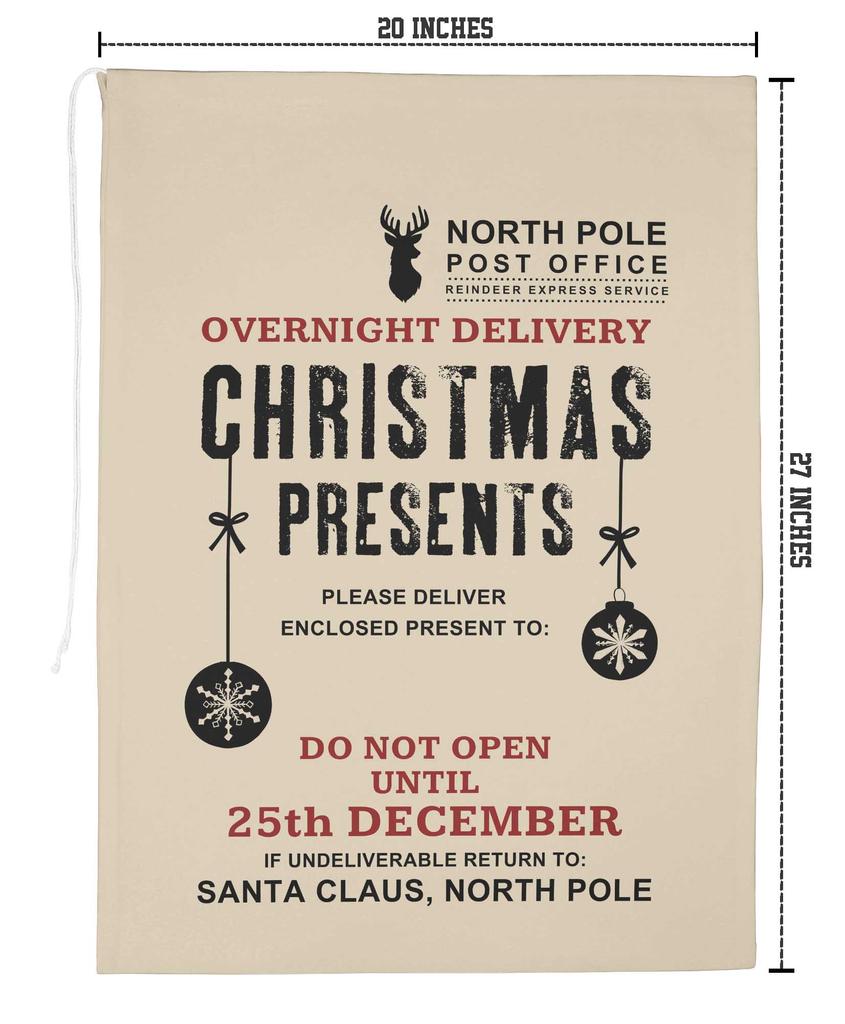 Printtoo 2 шт. Подарочный мешок Санты для детей, рождественские подарки, рождественский мешок, персонализированные сумки, большие 27x20 дюймов