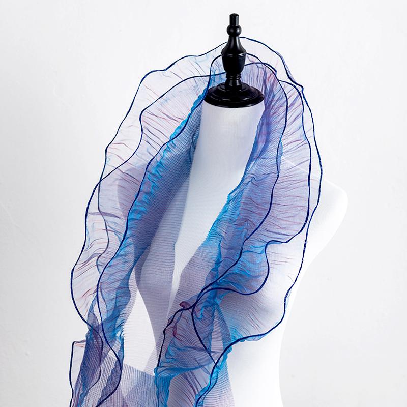 2 шт. кружевная отделка декоративная лента для вечеринки прозрачные переливающиеся аксессуары для платья модные большие волнистые швейные ткани плиссированные оборки