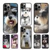 Miniature Schnauzer Puppy Dog Phone Case for iPhone 11 12 13 14 Pro Max Mini XR XS SE2020 6 7 8 Plus Samsung S21 S22 Coque Funda