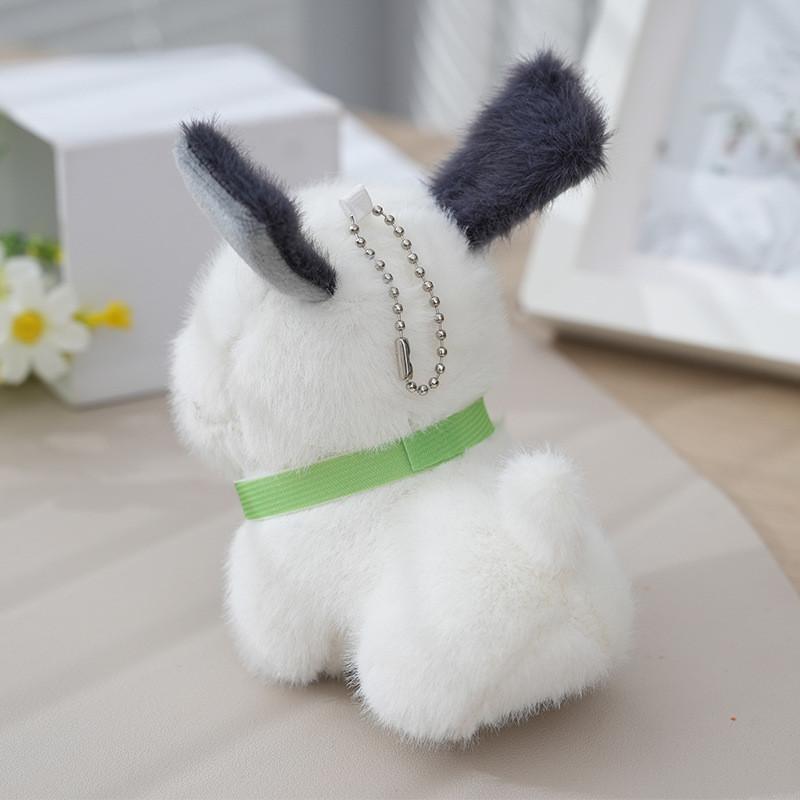 Adorable Cute Plush Dog Pendant Keychain Soft Toy For Bags And Dolls In Pink Beige And Cream