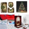 4 шт. Рождественский набор: шторка для душа, коврик для туалета, чехол для сиденья унитаза для праздничного декора ванной комнаты