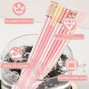 Chopsticks Reble Dishwasher Safe, 9.57 inches Pink Non-slip Lightweight Fiberglass Chop Sticks, Asian Cuisine Japanese Chinese Chopstick Gift Set, 5