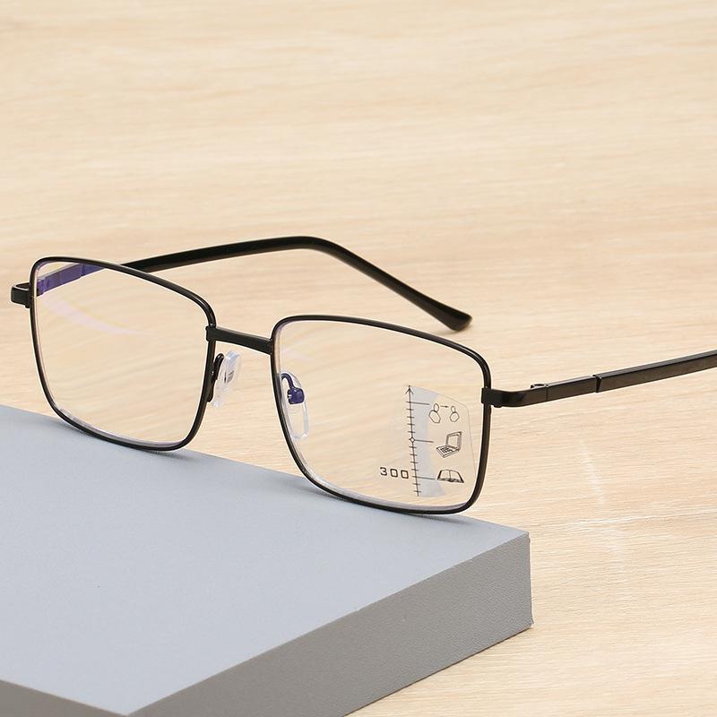 Color Changing Reading Glasses Men Automatic Zoom Progressive Multifocal Presbyopia EyeGlasses +1.0-+4.0 Anti Blue Light Eyewear