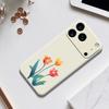 For iPhone 17 Pro Case Three Flowers Pattern Printing Straight Edge TPU Phone Back Cover