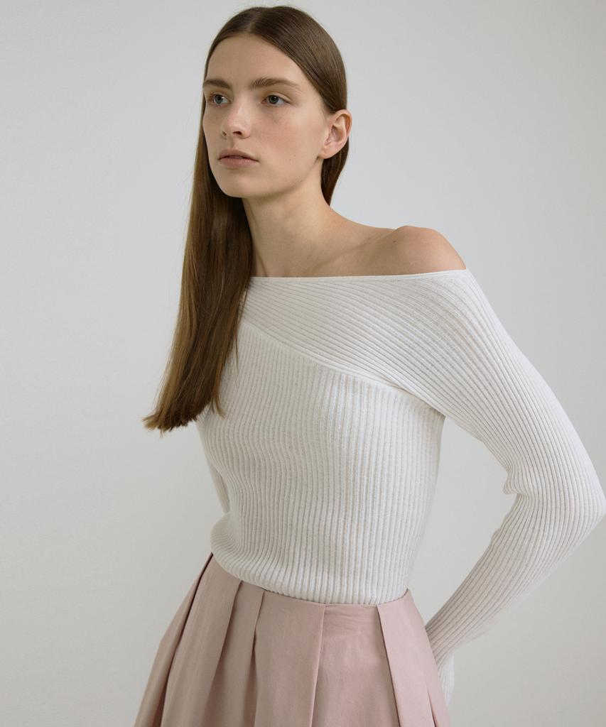OCTETTE One Shoulder Knit_2Color