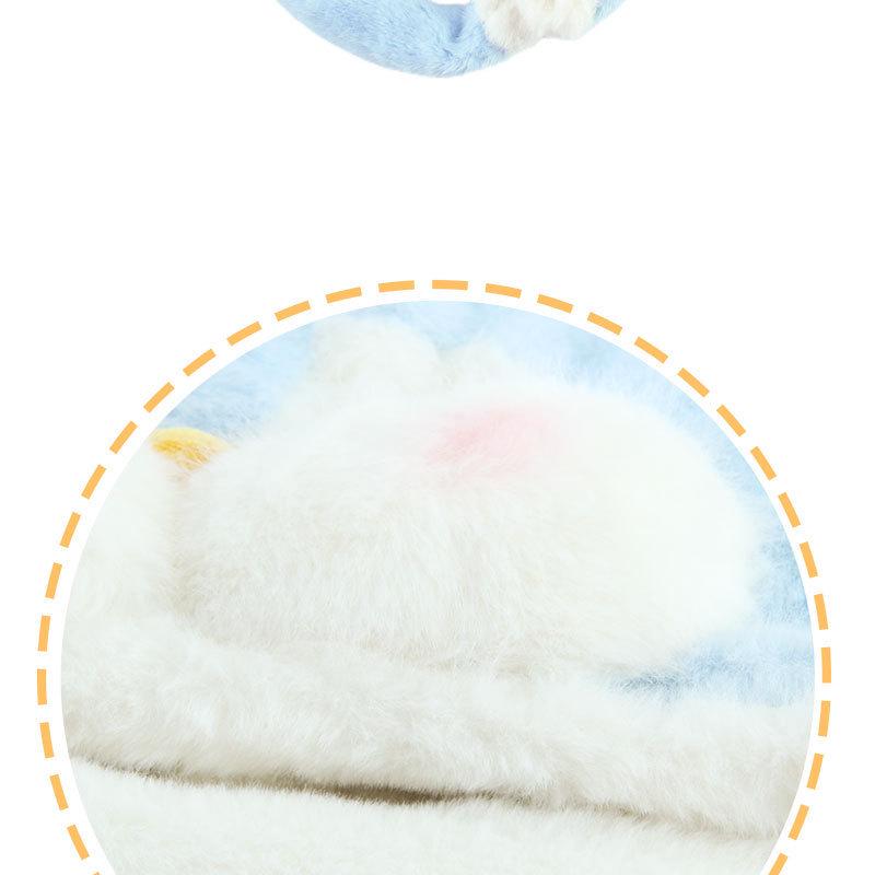 Blue-Gray Penguin Ear Moving Earmuffs, Faux Fur, Windproof, Cold-Proof, Cute Winter Hat for Kids.