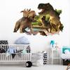 50x70 см снаружи сломанной стены динозавр Юрского периода 3d виниловые наклейки с животными украшение детской комнаты настенные художественные наклейки