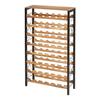 48 Bottle Wine Rack,8-Tier Iron Wine Bottle Holder With Wood Table Top,Freestanding Floor Display Wine Storage Shelves,For Kitchen Pantry, Cellar,