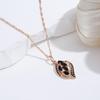 Kinel Black Pendant Necklace For Women Cubic Zirconia Full Paved Fine Jewelry
