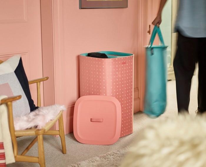 Tota Joseph Joseph Laundry Basket 60 Coral for Sorting 2 Compartments