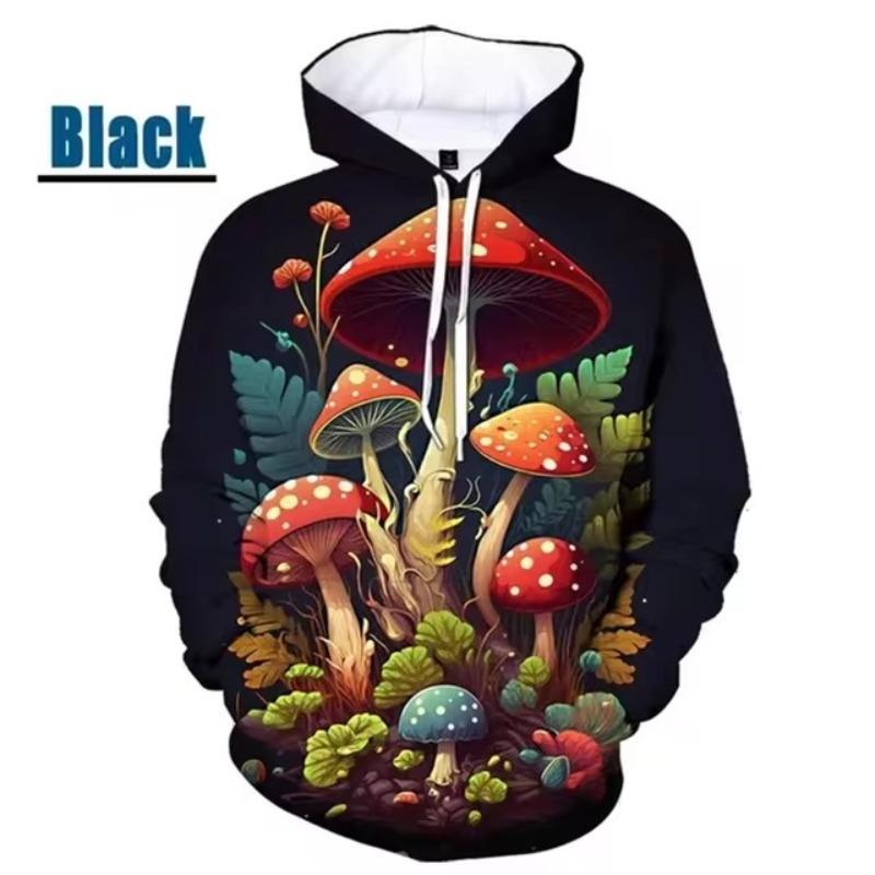 Красочная толстовка с капюшоном Magic Mushroom для мужчин и женщин с 3D-принтом, абстрактным узором, пуловеры, толстовка, повседневная, с длинным рукавом, мужские толстовки с капюшоном
