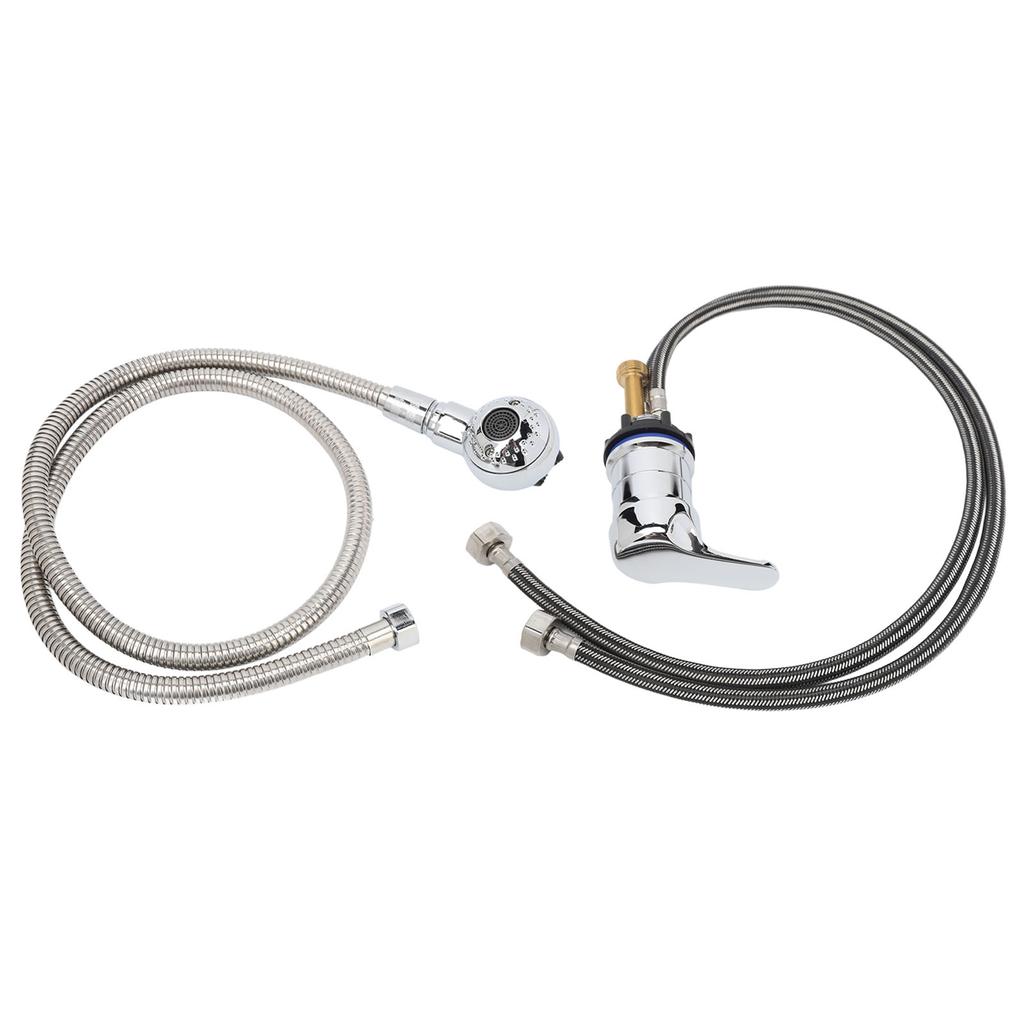 31.5in Shampoo Faucet Replacement Set Hot Cold Mixer Faucet Sprayer with 47.2in Electroplated Hose