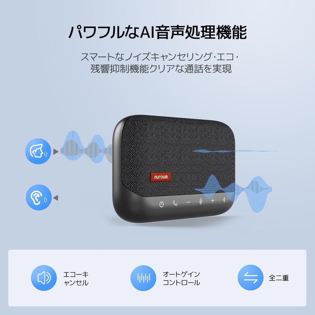 Nuroum Conference Microphone Wireless Bluetooth Noise Sound Collection Connection USB Web Conference PC Home Online Video Audio Compatible with A15GR