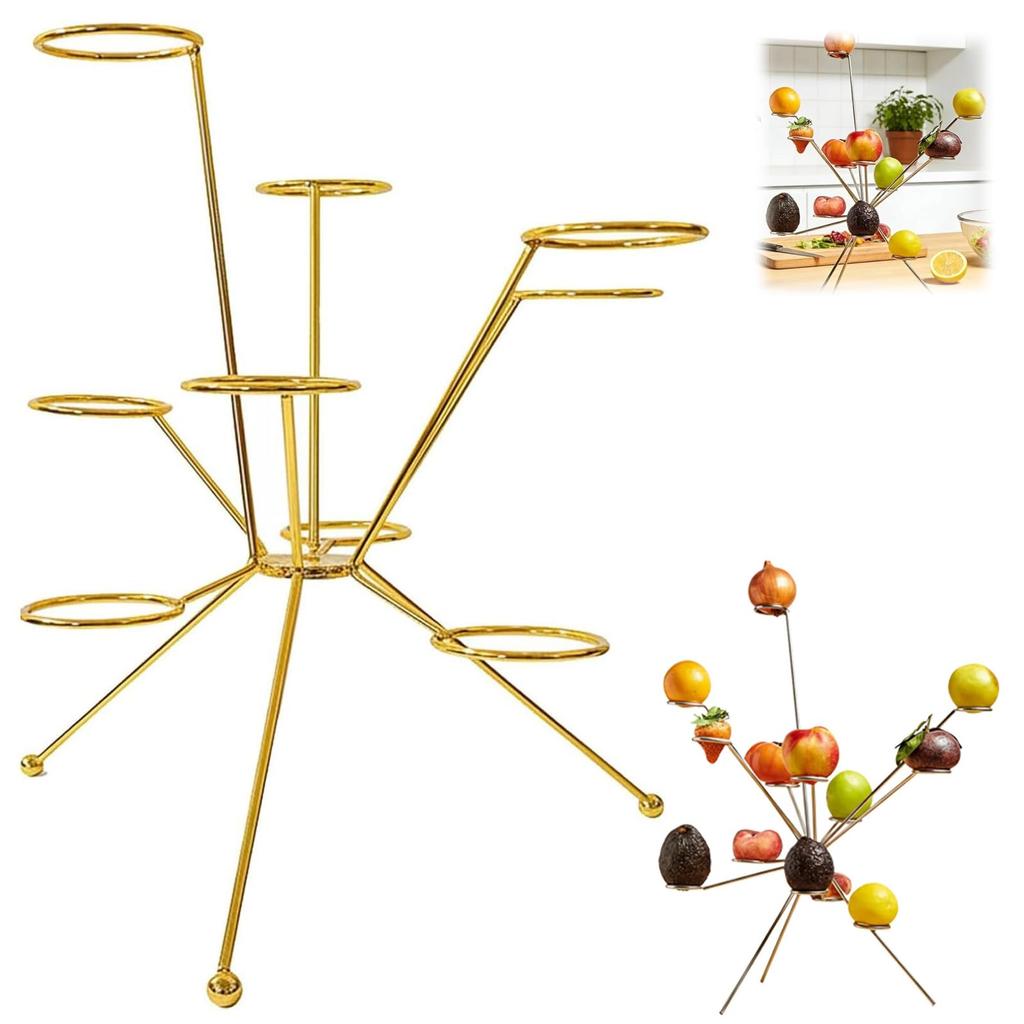 Exploding Fruit Bowl, Fireworks Dinner Table, Modern Metal Fruit Stand, Creative Artistic 360°multi-arm Display Rack, Centerpiece For Kitchen Counter