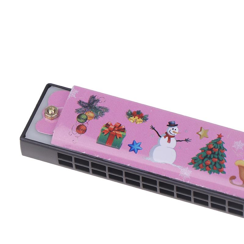 1Pc Cute Montessori Educational Toys Cartoon 16 Holes Key Wood/Iron Harmonica Mouth Organ Kids Musical Wind Instrument Gift Toy