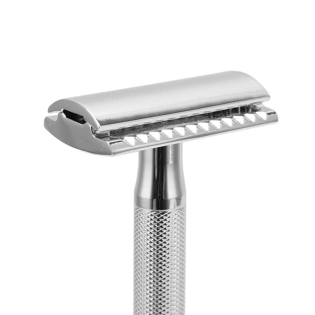 Длинная ручка безопасной бритвы цинковый сплав безопасная бритва многоразовая ручная бритва двухлезвийная бритва для мужчин