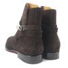 Pristine HERMES boots Fortune  Ankle Boots Short Boots Dark brown Suede leather Used