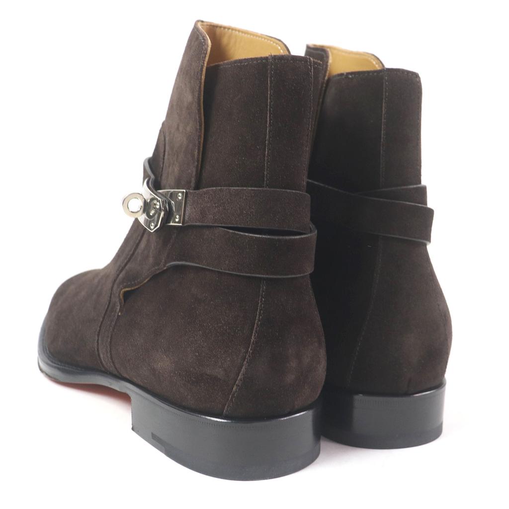 Pristine HERMES boots Fortune Ankle Boots Short Boots Dark brown Suede leather Used