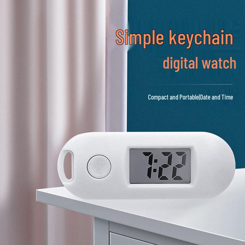 Минималистичный брелок-таймер цвета макарон: Портативные электронные часы для студентов с отображением времени и даты