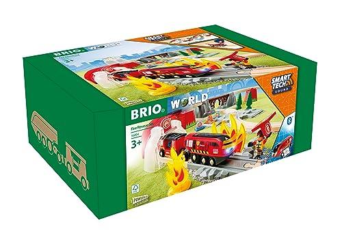 BRIO Умный Техно Звуковой Набор Спасения 36004 [41 Деталь] (Игрушечный электрический поезд с деревянными рельсами) От 3 лет и старше