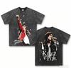 Футболка Michael Jackson Washed Круглогодичная одежда Высокое качество Индивидуальность Одежда Большие размеры Унисекс Новая модель Вареная Винтажная Свободная