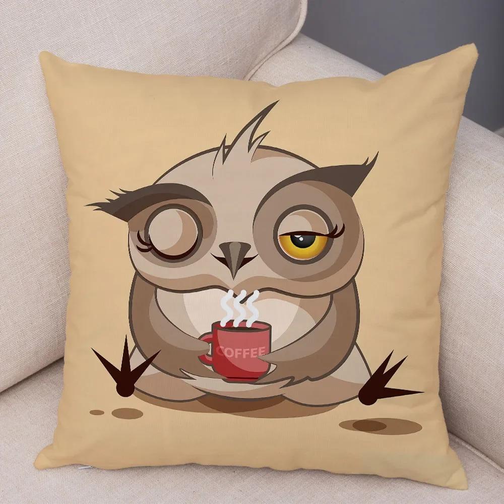 Милая мультяшная сова наволочка для кабинета офисная гостиная домашняя наволочка украшения для автомобиля