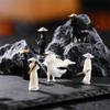1 шт. Миниатюрная фигурка Крутого Воина Кунг-фу Черно-белая Настольное украшение Мини-украшения Украшение для растений