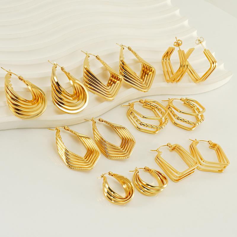 Новые модные серьги из титановой стали, серьги индивидуальности, высокий смысл, универсальный дизайн, серьги для женщин