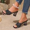Fashion Ladies Shoes On Offer 2025 Fashion Open Toe Shallow Women's Slippers Summer Plus Size Dress Elegant Sandals Sequins High Heels