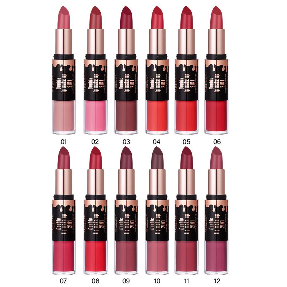 Двухкомпонентная матовая помада для губ с антипригарным покрытием Cup Velvet Mist Lip Glaze 2-в-1 водостойкий стойкий увлажняющий блеск для губ