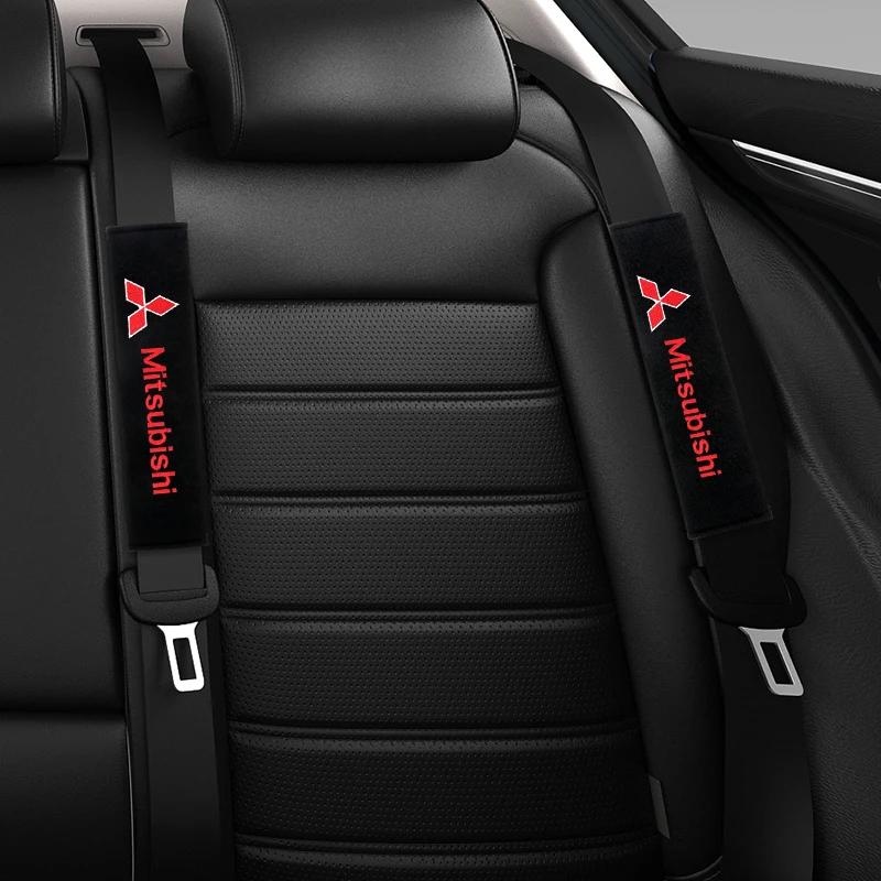 2Pcs/Set Car Styling Seat Belt Pad For Mitsubishi Lancer Asx Outlander Pajero l200 Galant Seat belt Cover Car Accessories
