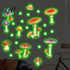 Wall Murals Glow in The Dark Mushroom Sticker Watercolor Woodland Fantasy Decor for Bedroom Decal Girls Bedroom Nursery Living Room Classroom,