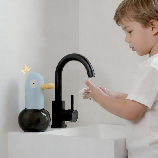 Soap Dispenser Automatic Foaming Hand Soap Dispenser Duck-Shaped Touch-Free Fast Dispensing 0.25s Rechargeable Bathroom Soap Dispenser