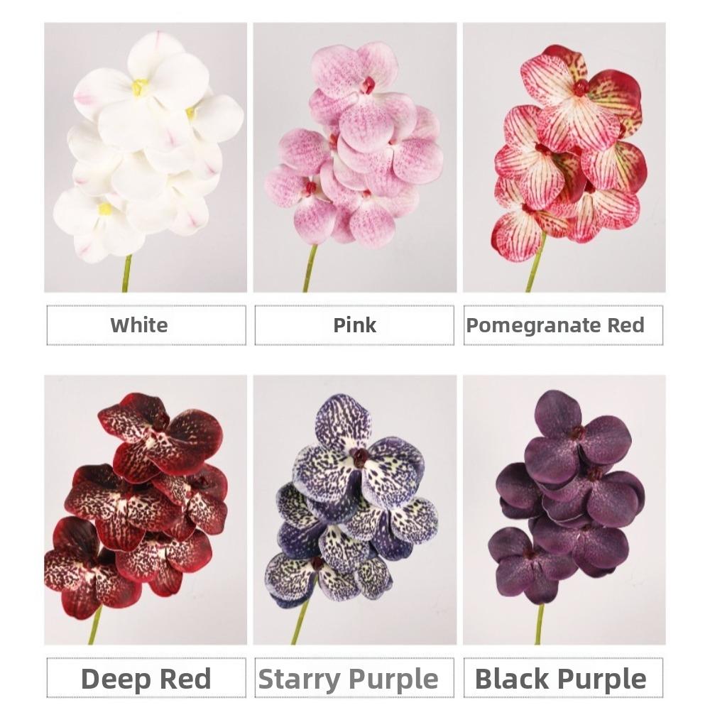 Real Touch Artificial Vanda Orchid Flower Handmade Faux Phalaenopsis  Wedding Party Favors