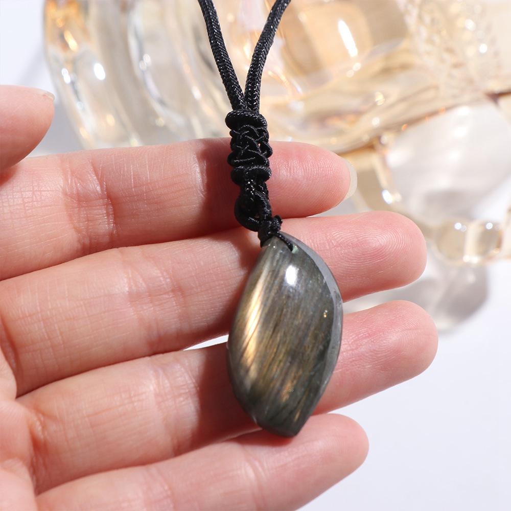 Геометрическая форма Кристалл Лабрадорит Подвеска Необработанный камень Полировка Натуральный учебный камень День рождения