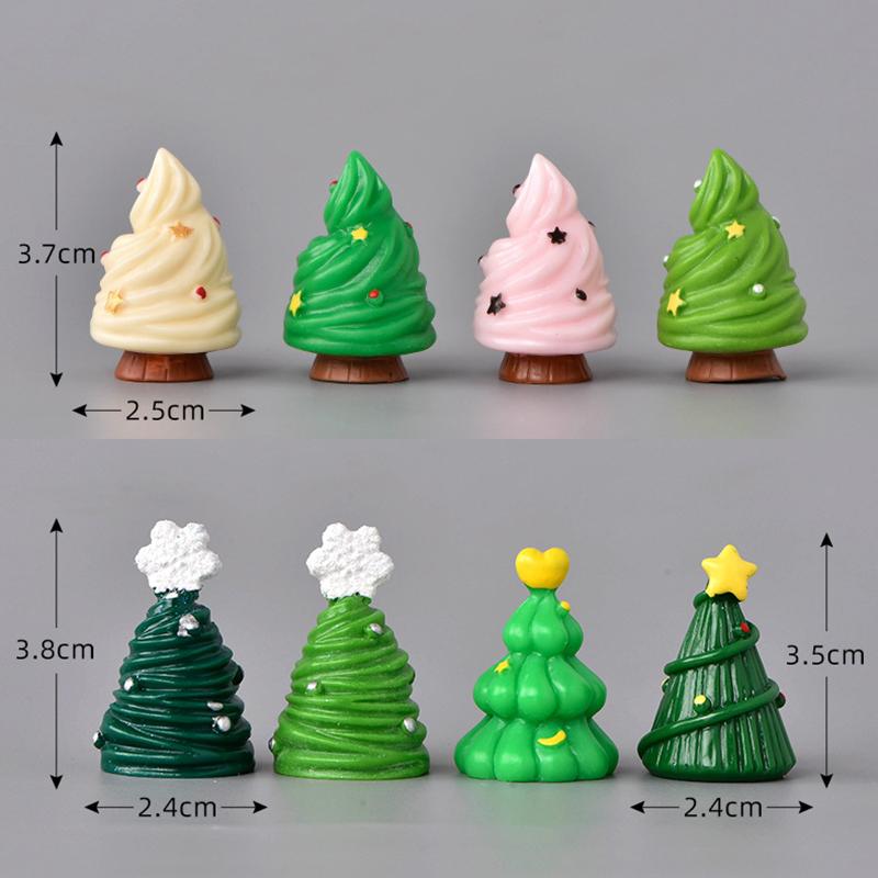 Mini Christmas Tree Couple Figurine Doll Garden Decor Ornament Kid Toy Miniature Landscape Christmas Decorations for Home