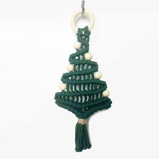 Подвеска из хлопковой веревки ручной работы в форме рождественской елки, плетеное настенное украшение для праздничного дома, торгового центра, бара, декора