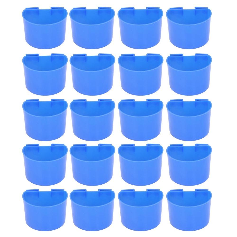 20Pcs Plastic Birdcage Feeder Durable Bird Feeding Cup Easy to Clear Bird Trough Set Pigeons