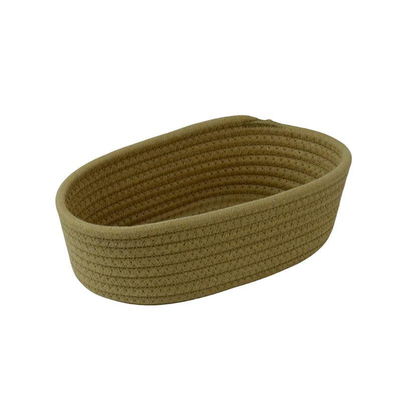 Современная овальная корзина из хлопковой веревки для хранения закусок и косметики