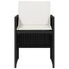Garden Chairs with Cushions 4 pcs Black Poly Rattan