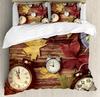 Clock Duvet Cover Set For Kids Teens Boys Girls Lightweight Down Quilt Covers Bedroom Decor 2 Pillowcases 1 Duvet Cover No Quilt