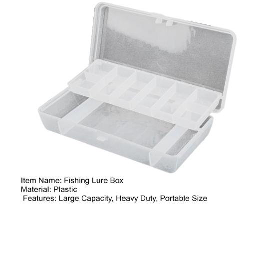 Прозрачный ящик для рыболовных приманок, двухслойный, с несколькими отделениями, портативный, водонепроницаемый, прочный, для искусственных рыболовных приманок, аксессуаров, органайзер