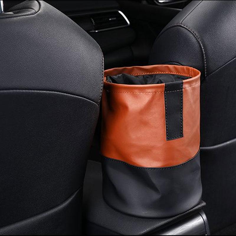Складной автомобильный мусорный бак, водонепроницаемый качественный кожаный ящик для хранения мусора, портативный органайзер для зонтов, авто