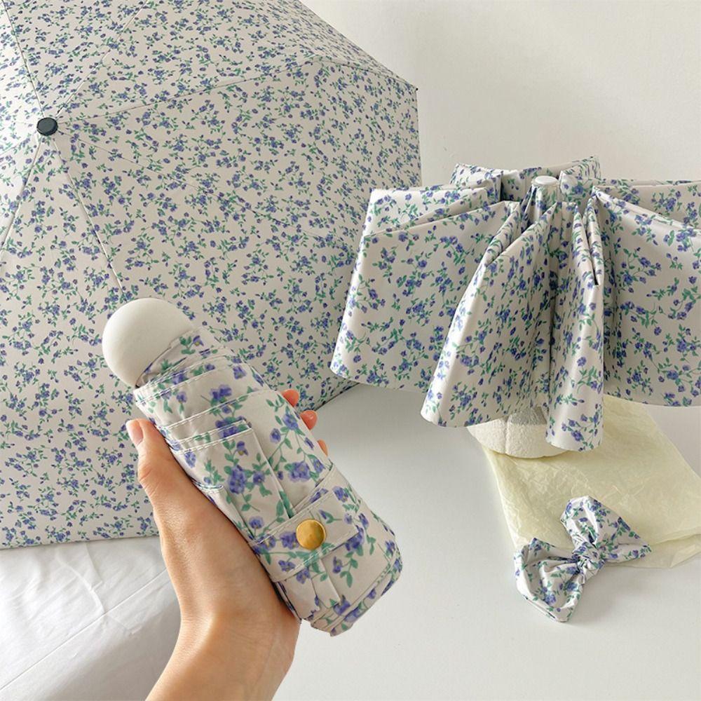 UV Protection Sunshade Umbrella Floral Patterns Dual Use Umbrella Travel