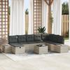 VidaXL Set of 9 Pieces of Garden Sofa with Light Grey Cushions In Poly Rattan 3360773