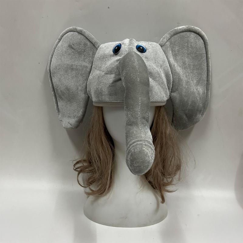 Шляпа слона для костюма на Хэллоуин, шляпа для фестиваля, вечеринки, сбора, головной убор, сезонная праздничная шляпа, аксессуары для фотосессии