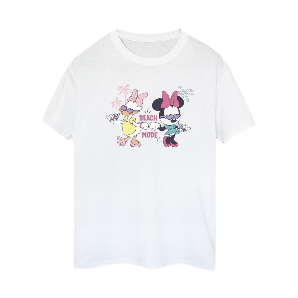 Disney Womens/Ladies Minnie Daisy Beach Mode Cotton Boyfriend T-Shirt