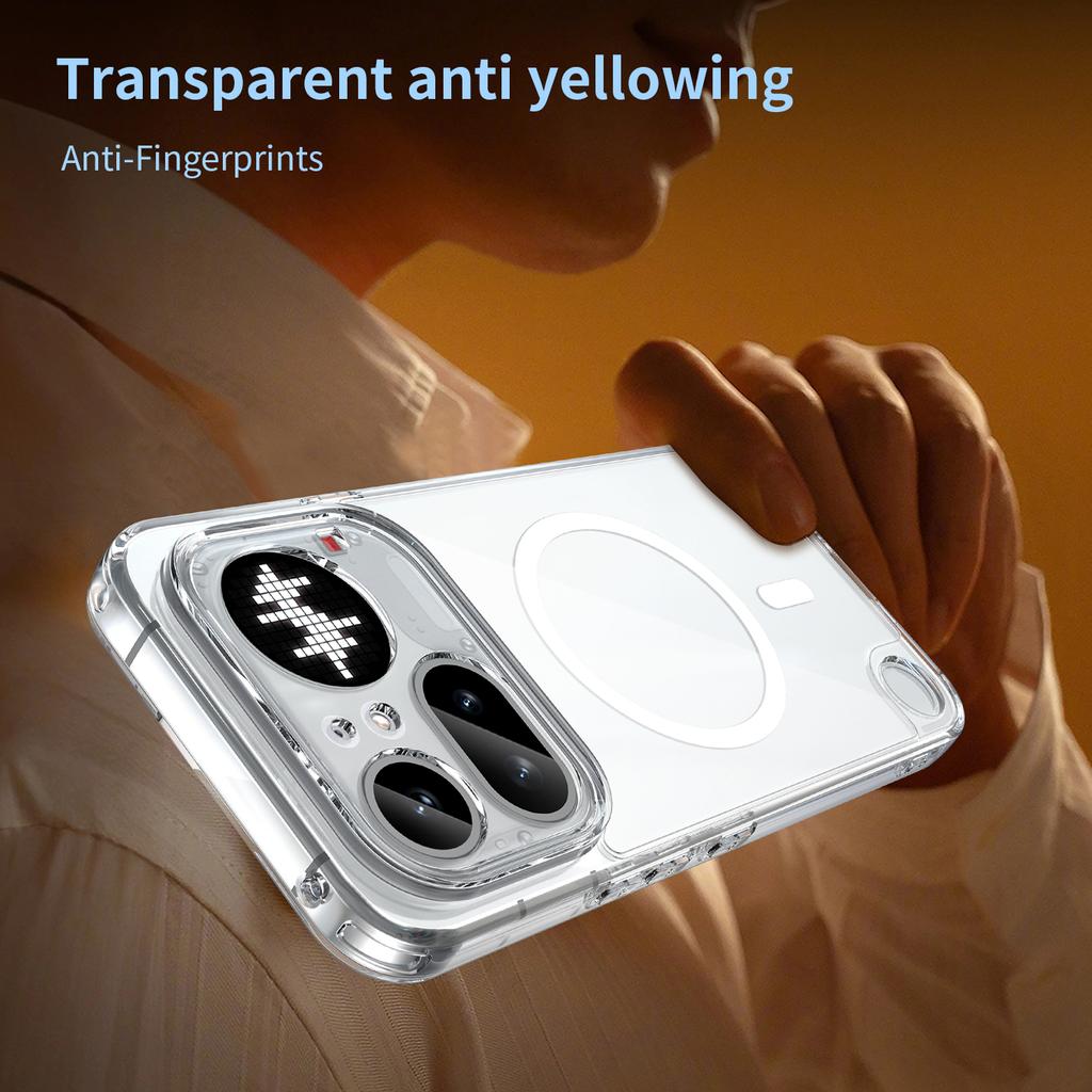 Нескользящий Прозрачный Магнитный Чехол Fundas Для Nothing Phone 4A Pro A069P 6,83 дюйма Мягкий TPU Каркас Акриловая Ударопрочная Крышка