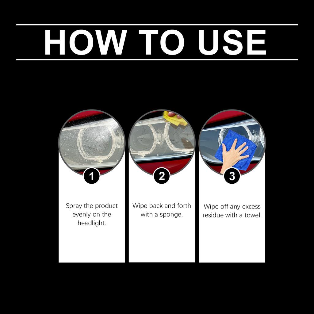 Car Headlight Polishing Spray Auto Headlamp Scratch Repair Stains Removal Cleansing Renovation Restoration Liquid Car Care