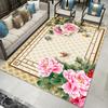 Chinese Retro Peony Pattern Mat Christmas Gift Lounge Mat Suitable for Living Room Carpets Xmas Decoration Suitable for Indoor Mat